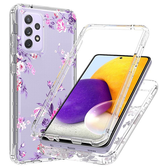 Samsung Galaxy A72 5G / 4G 2 in 1 High Transparent Painted Shockproof PC + TPU Protective Case(Rose)