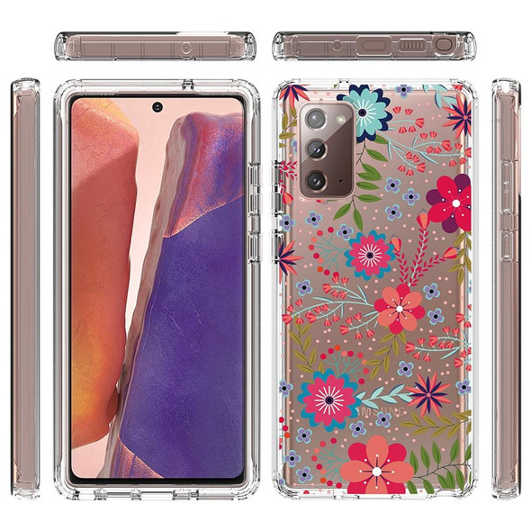 Samsung Galaxy Note20 2 in 1 High Transparent Painted Shockproof PC + TPU Protective Case(Small Floral)