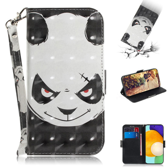 Samsung Galaxy A52 5G / 4G 3D Painted Pattern Magnetic Attraction Horizontal Flip Leather Case with Holder & Card Slot & Wallet & Lanyard(Angry Bear)