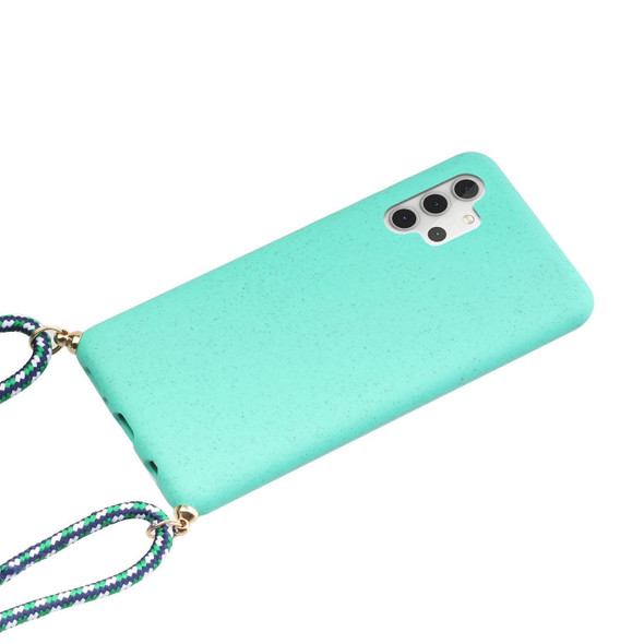 Samsung Galaxy A32 5G Wheat Straw Material + TPU Protective Case with Lanyard(Green)