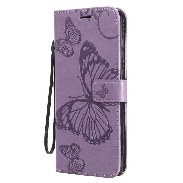 Galaxy A81 / M60s / Note10 Lite 3D Butterflies Embossing Pattern Horizontal Flip Leather Case with Holder & Card Slot & Wallet & Lanyard(Purple)