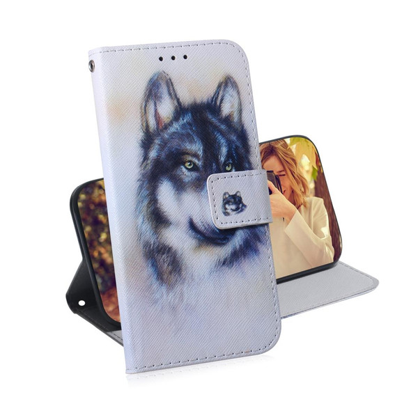 Galaxy S10 Lite (A91) 3D Colored Drawing Horizontal Flip Leather Case with Holder & Card Slot & Wallet(Wolf)