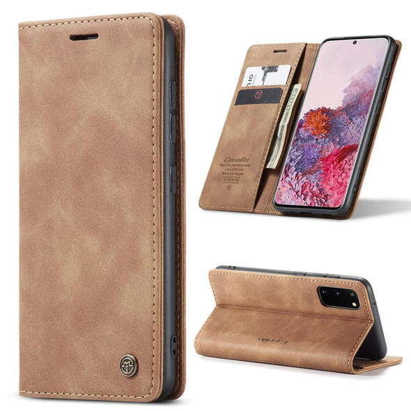 Galaxy S20 CaseMe Multifunctional Horizontal Flip Leather Case, with Card Slot & Holder & Wallet(Brown)