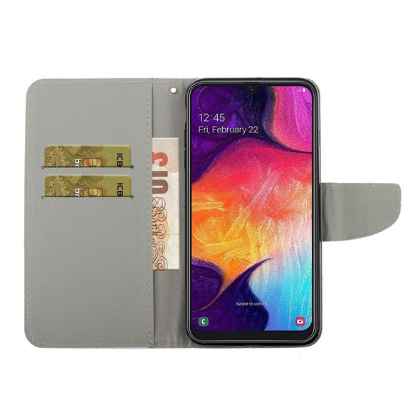 Galaxy A50 3D Colored Drawing Horizontal Flip PU Leather Case with Holder & Card Slots & Wallet(Jade Butterfly)