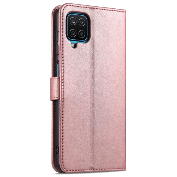 Samsung Galaxy A12 5G AZNS Skin Feel Calf Texture Horizontal Flip Leather Case with Card Slots & Holder & Wallet(Rose Gold)