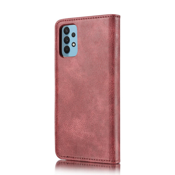 Samsung Galaxy A32 4G DG.MING Crazy Horse Texture Flip Detachable Magnetic Leather Case with Holder & Card Slots & Wallet(Red)