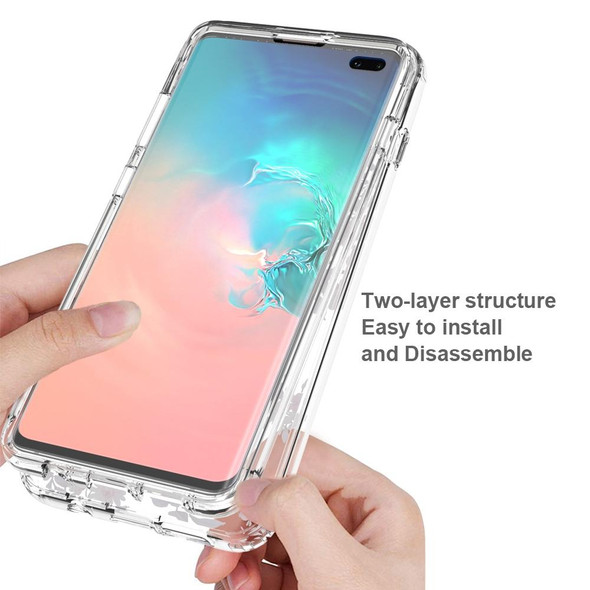 Samsung Galaxy S10 Plus 2 in 1 High Transparent Painted Shockproof PC + TPU Protective Case(Rose)