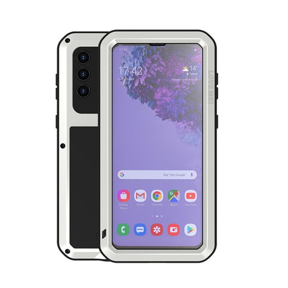 Samsung Galaxy S21+ 5G LOVE MEI Metal Shockproof Waterproof Dustproof Protective Case with Glass(Silver)