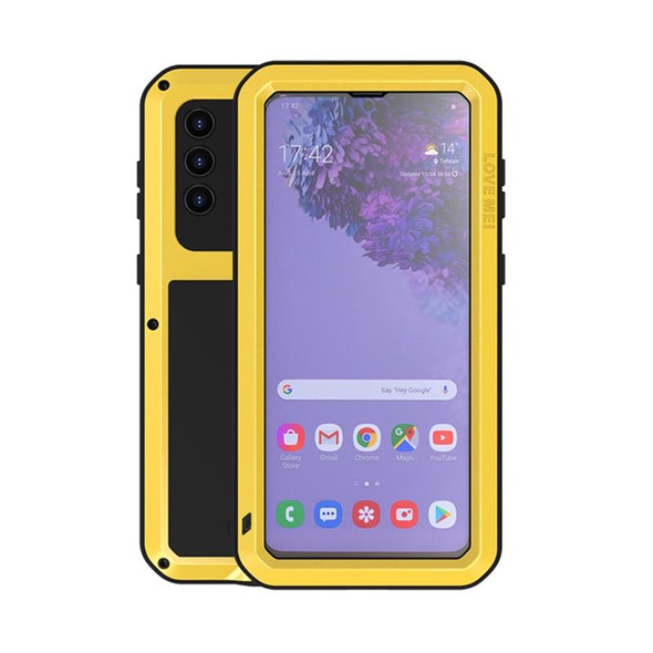 Samsung Galaxy S21+ 5G LOVE MEI Metal Shockproof Waterproof Dustproof Protective Case with Glass(Yellow)