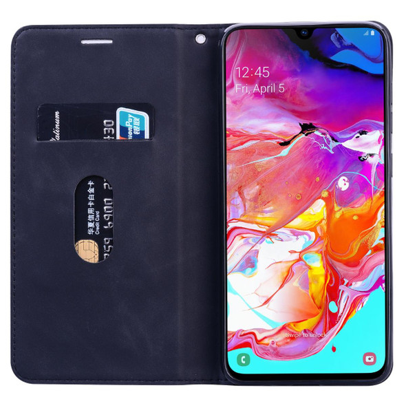 Samsung Galaxy A42 5G Frosted Business Magnetic Horizontal Flip PU Leather Case with Holder & Card Slot & Lanyard(Black)
