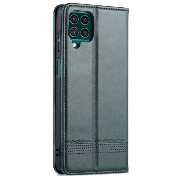 Samsung Galaxy M62 / F62 AZNS Magnetic Calf Texture Horizontal Flip Leather Case with Card Slots & Holder & Wallet(Dark Green)