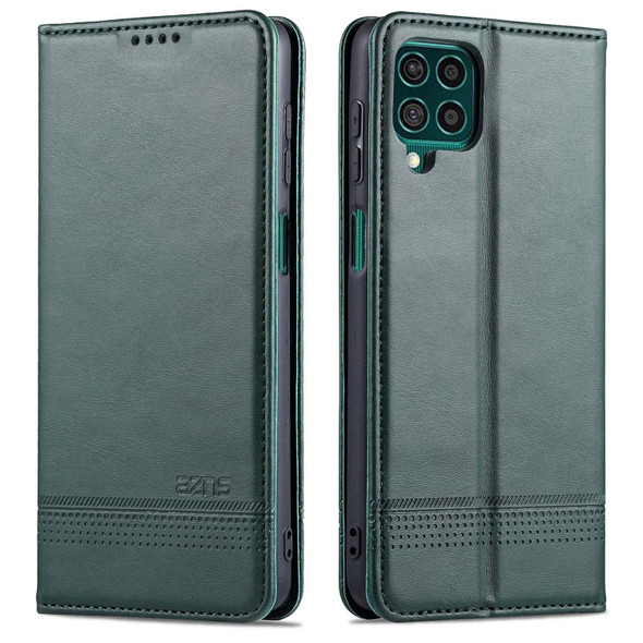 Samsung Galaxy M62 / F62 AZNS Magnetic Calf Texture Horizontal Flip Leather Case with Card Slots & Holder & Wallet(Dark Green)
