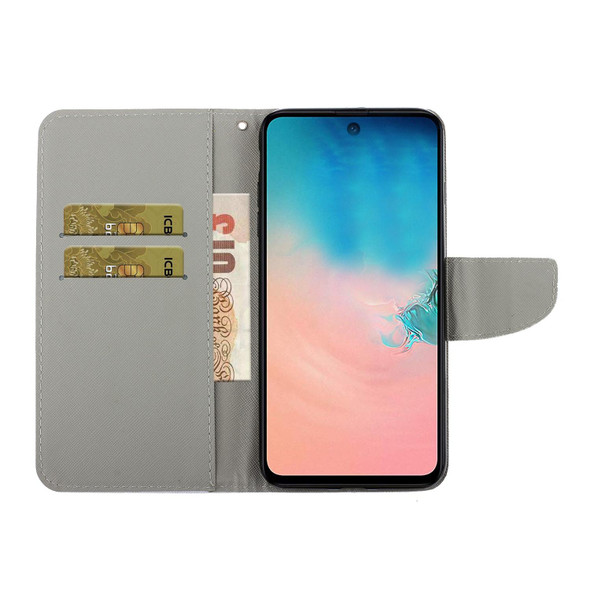 Samsung Galaxy Note20 Ultra Colored Drawing Pattern Horizontal Flip Leather Case with Holder & Card Slots & Wallet & Lanyard(Eyelash Unicorn)