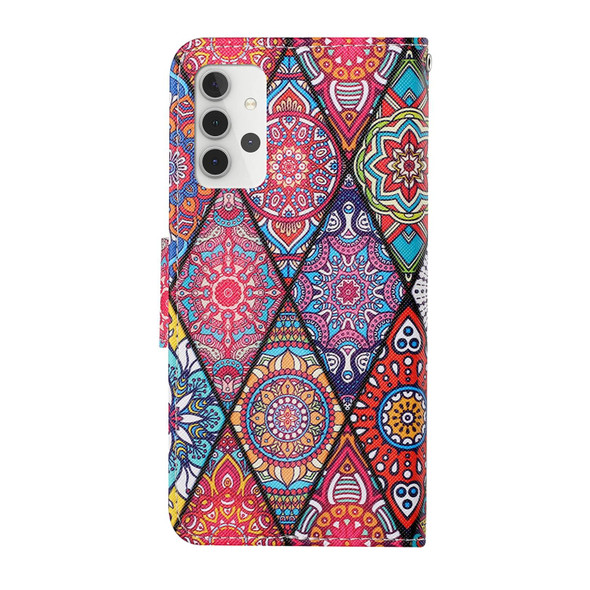 Samsung Galaxy A32 5G Colored Drawing Pattern Horizontal Flip Leather Case with Holder & Card Slots & Wallet & Lanyard(Rhombus Totem)