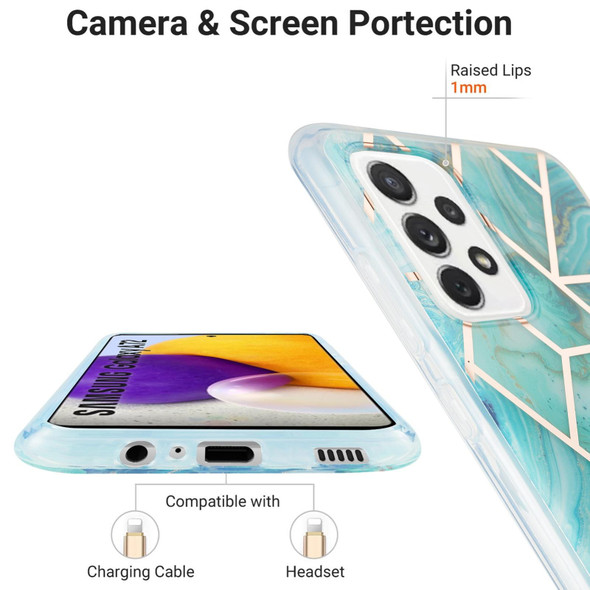 Samsung Galaxy A72 5G / 4G 3D Electroplating Marble Pattern TPU Protective Case(Blue)