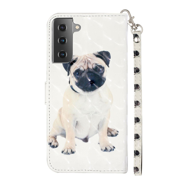 Samsung Galaxy S21+ 5G 3D Pattern Horizontal Flip Leather Case with Holder & Card Slots & Wallet & Lanyard(Pug)