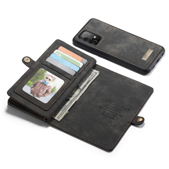 Samsung Galaxy A52 5G / 4G CaseMe Detachable Multifunctional Horizontal Flip Leather Case, with Card Slot & Holder & Zipper Wallet & Photo Frame(Black)