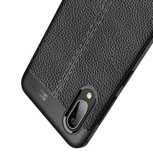 Samsung Galaxy A02 Litchi Texture TPU Shockproof Case(Navy Blue)