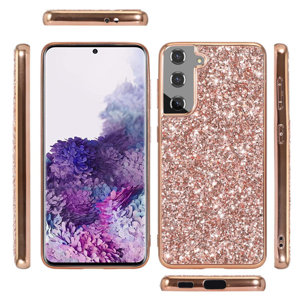 Samsung Galaxy S21 Plus 5G Glitter Powder Shockproof TPU Protective Case(Gold)