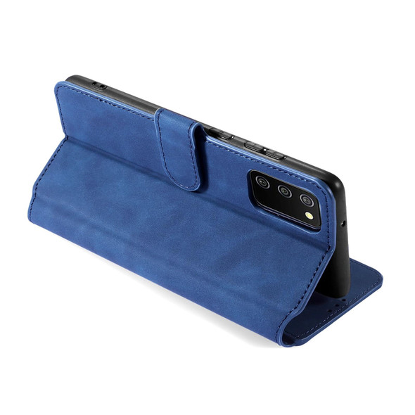 samsung Galaxy A02s DG.MING Retro Oil Side Horizontal Flip Leather Case with Holder & Card Slots & Wallet(Blue)