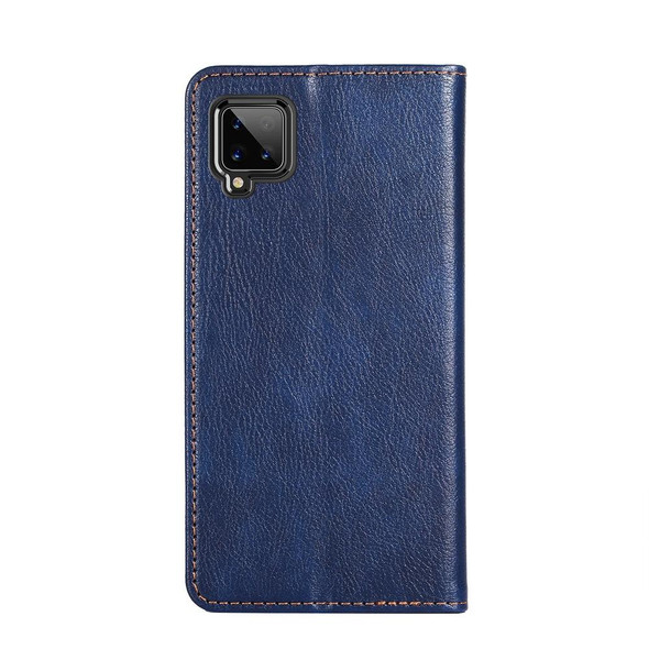 Samsung Galaxy A42 5G PU + TPU Gloss Oil Solid Color Magnetic Horizontal Flip Leather Case with Holder & Card Slot & Wallet(Blue)