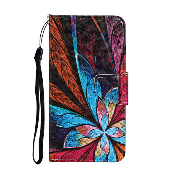 Samsung Galaxy S21 Ultra 5G Colored Drawing Pattern Horizontal Flip Leather Case with Holder & Card Slots & Wallet & Lanyard(Colorful Flowers)