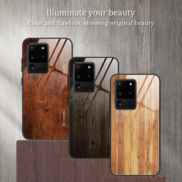 Samsung Galaxy S20 Wood Grain Glass Protective Case(M03)