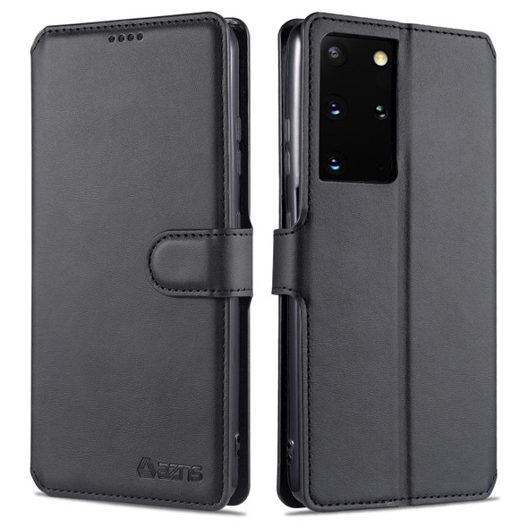Samsung Galaxy S21 Ultra 5G AZNS Calf Texture Horizontal Flip Leather Case with Holder & Card Slots & Wallet & Photo Frame(Black)
