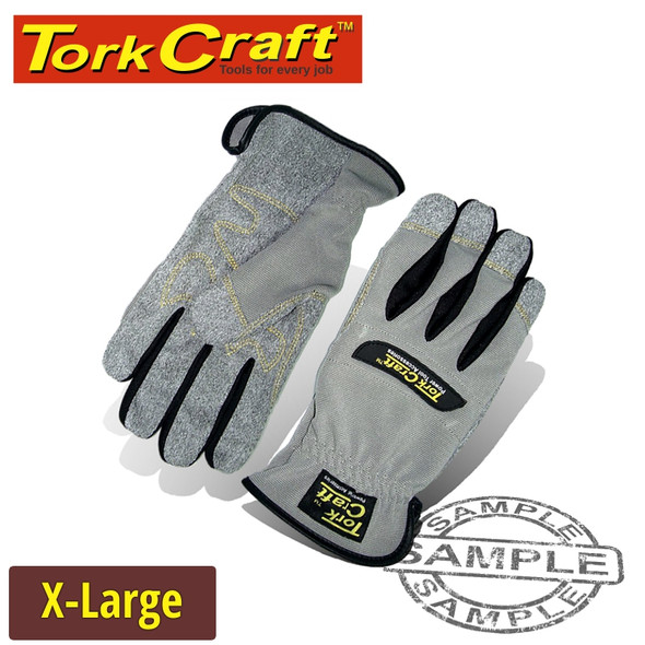 MECHANICS GLOVE X LARGE SYNTHETIC LEATHER PALM SPANDEX BACK