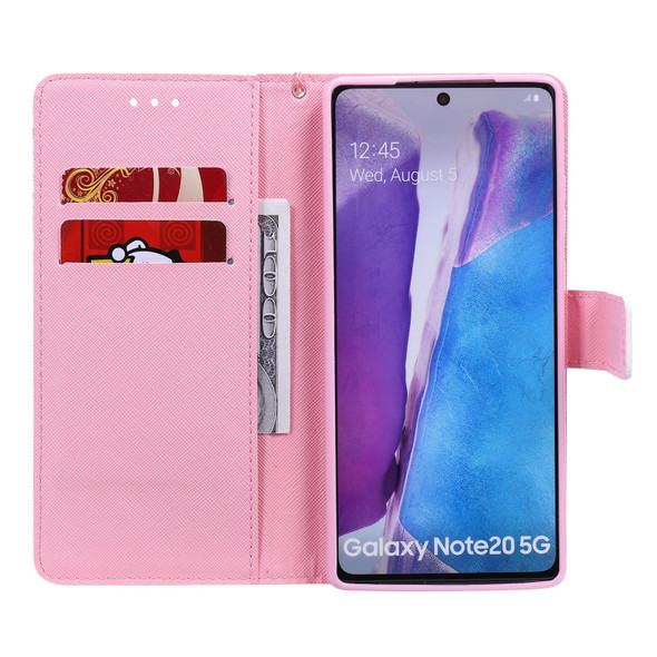 Samsung Galaxy Note 20 3D Painting Horizontal Flip Leather Case with Holder & Card Slot & Lanyard(Red Rose)