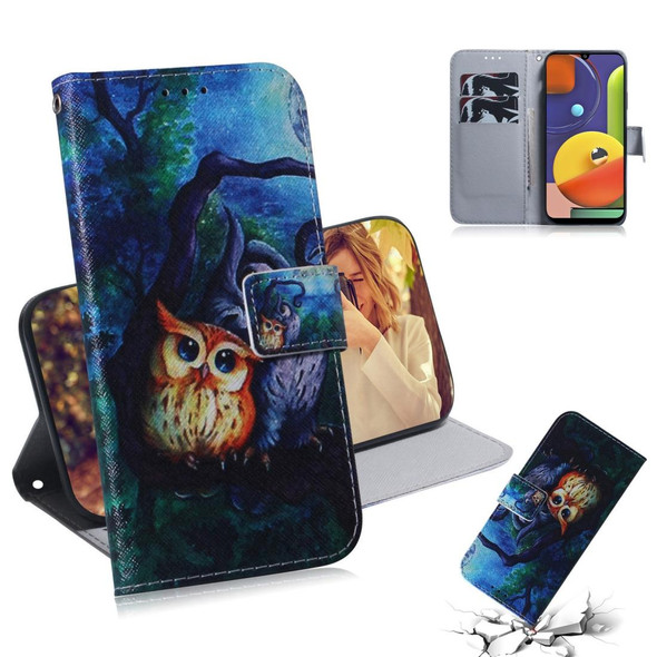 Galaxy A50s Painting Pattern Coloured Drawing Horizontal Flip Leather Case with Holder & Card Slots & Wallet(Oil Painting Owl)