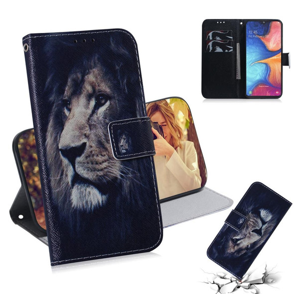 Galaxy M30s Painting Pattern Coloured Drawing Horizontal Flip Leather Case with Holder & Card Slots & Wallet(Lion)