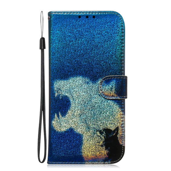 Galaxy A30s Colored Drawing Pattern Colorful Magnetic Buckle Horizontal Flip PU Leather Case with Holder & Card Slots & Wallet & Lanyard(Cat and Leopard)