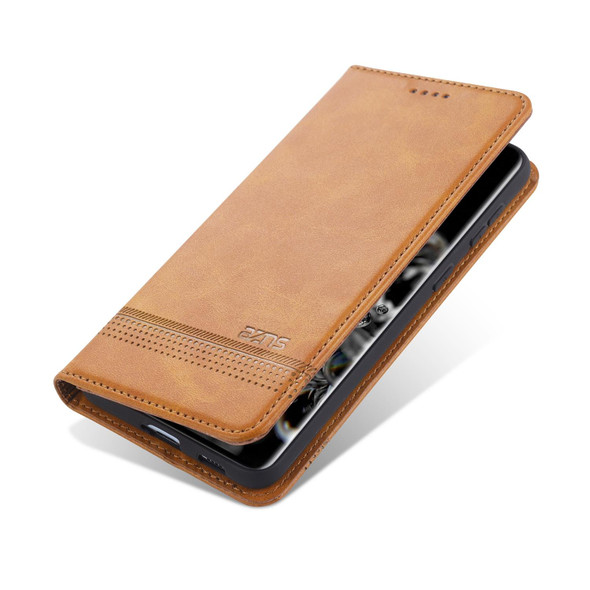 Samsung Galaxy S30 Plus AZNS Magnetic Calf Texture Horizontal Flip Leather Case with Card Slots & Holder & Wallet(Light Brown)