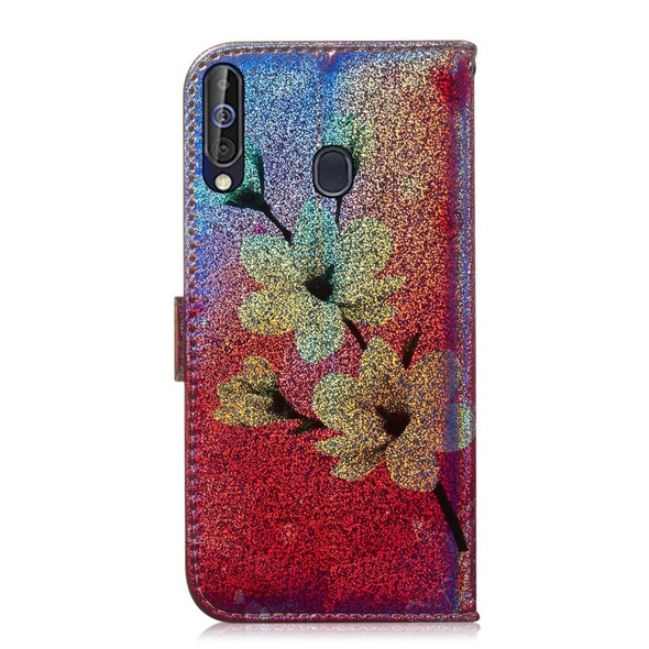 Colored Drawing Pattern Colorful Magnetic Buckle Horizontal Flip PU Leatherette Case with Holder & Card Slots & Wallet & Lanyard - Galaxy M40/A60(Magnolia)