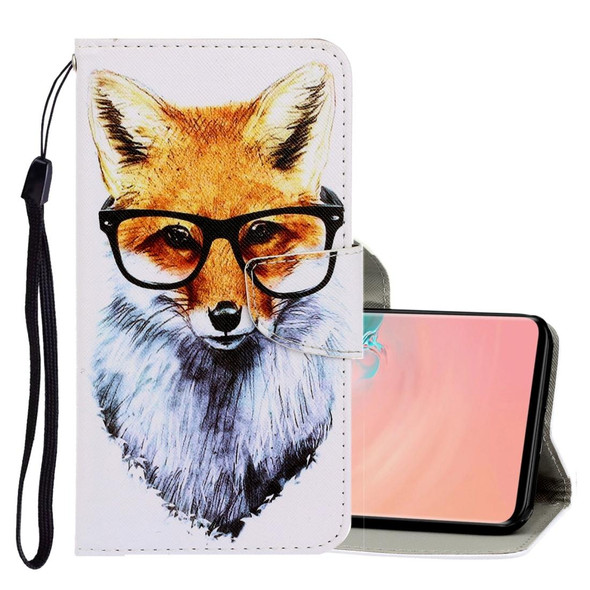 Galaxy S10 3D Colored Drawing Horizontal Flip PU Leather Case with Holder & Card Slots & Wallet(Fox)