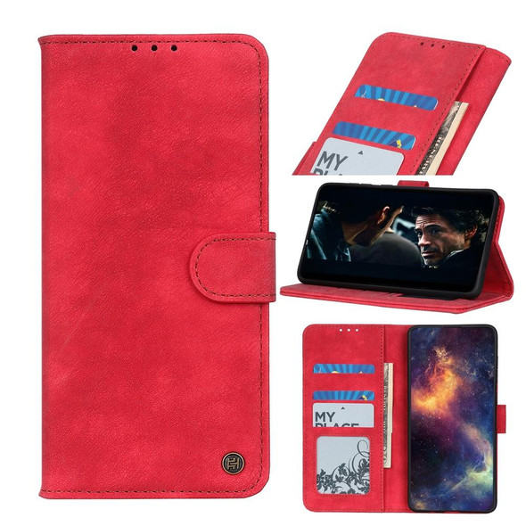 Samsung Galaxy A72 5G / 4G Antelope Texture Magnetic Buckle Horizontal Flip PU Leather Case with Card Slots & Wallet & Holder(Red)