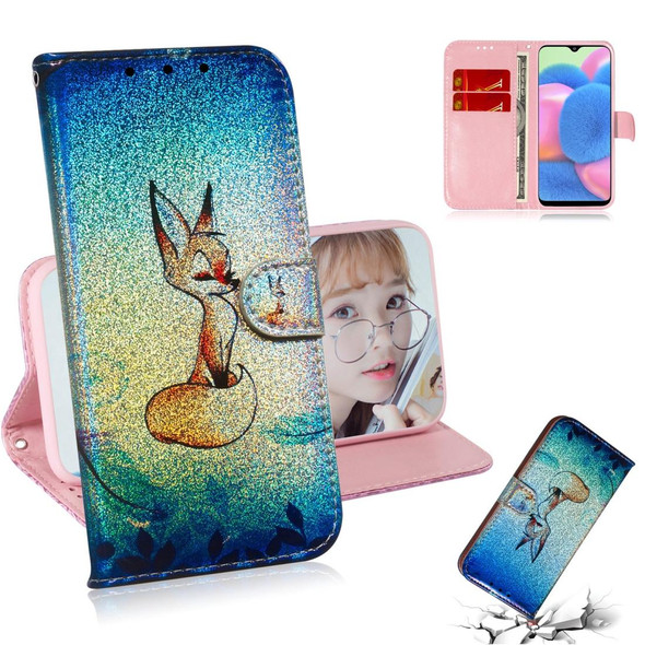 Galaxy A50s Colored Drawing Pattern Colorful Magnetic Buckle Horizontal Flip PU Leather Case with Holder & Card Slots & Wallet & Lanyard(Fox)