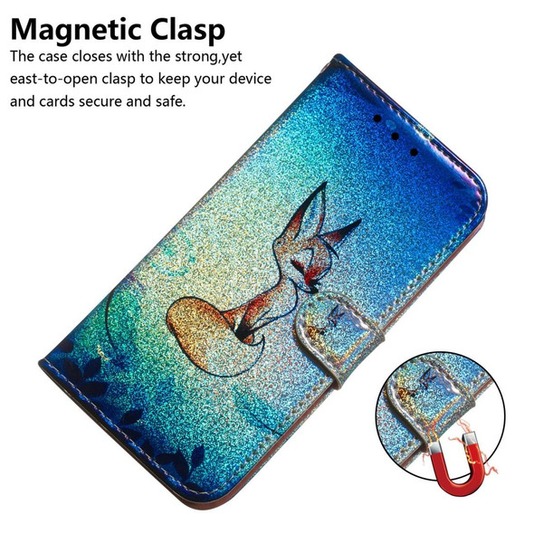 Galaxy A50s Colored Drawing Pattern Colorful Magnetic Buckle Horizontal Flip PU Leather Case with Holder & Card Slots & Wallet & Lanyard(Fox)