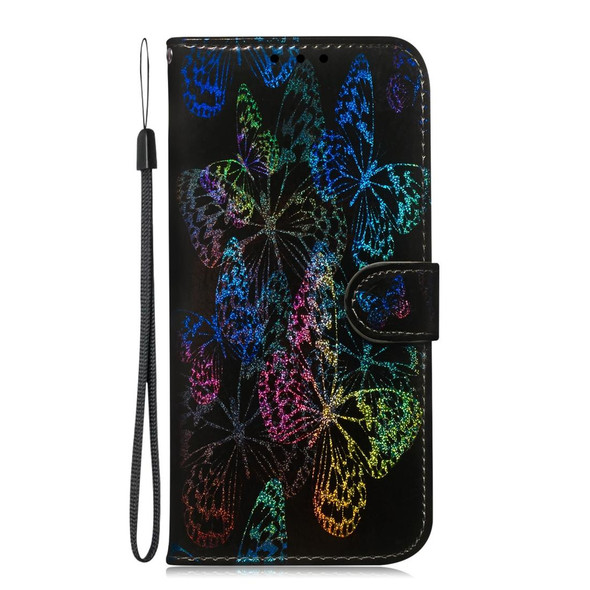 Colored Drawing Pattern Colorful Magnetic Buckle Horizontal Flip PU Leatherette Case with Holder & Card Slots & Wallet & Lanyard - Galaxy S8+(Butterfies)