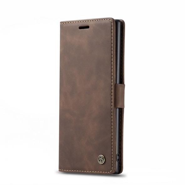 CaseMe-013 Multifunctional Horizontal Flip Leatherette Case with Card Slot & Holder & Wallet for Galaxy Note 10+(Coffee)