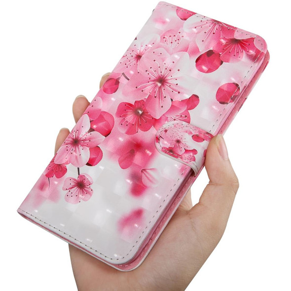 3D Painting Pattern Coloured Drawing Horizontal Flip TPU + PU Leatherette Case with Holder & Card Slots & Wallet, For:For Galaxy A10(Red Flower)