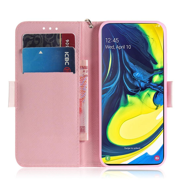 3D Painting Pattern Coloured Drawing Horizontal Flip Leatherette Case with Holder & Card Slots & Wallet for Galaxy A80 / A90(Butterfly High Heels)