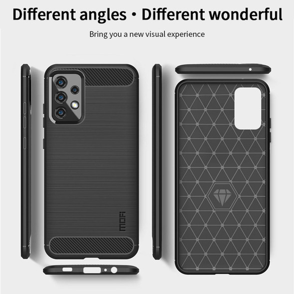 Samsung Galaxy A52 5G/4G MOFI Gentleness Series Brushed Texture Carbon Fiber Soft TPU Case(Grey)