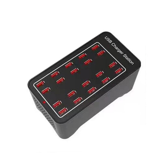 100W 20 USB Ports Fast Charger Station Smart Charger, AC 110-240V, Plug Size:UK Plug