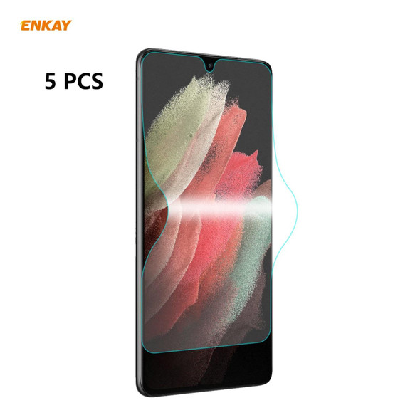 Samsung Galaxy S21 Ultra 5G 5 PCS ENKAY Hat-Prince 0.1mm 3D Full Screen Protector Explosion-proof Hydrogel Film