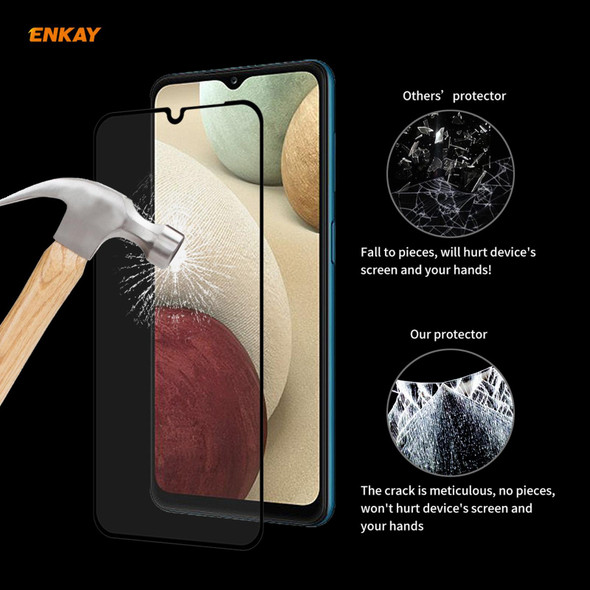 Samsung Galaxy A12 ENKAY Hat-Prince Full Glue 0.26mm 9H 2.5D Tempered Glass Full Coverage Film