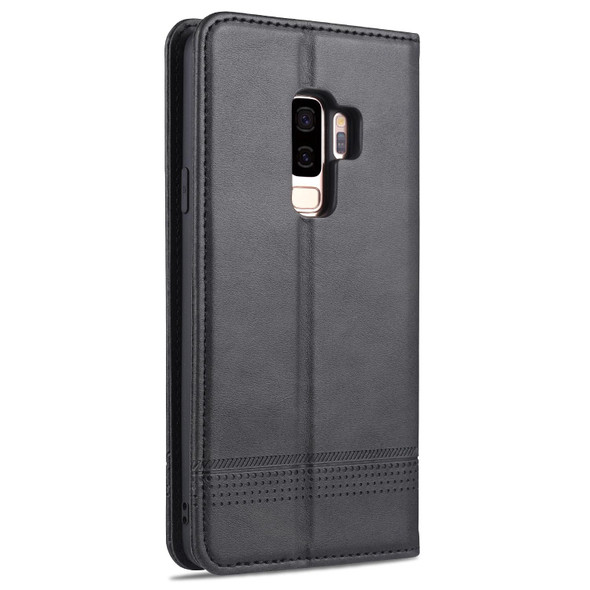 Samsung Galaxy S9+ AZNS Magnetic Calf Texture Horizontal Flip Leather Case with Card Slots & Holder & Wallet(Black)