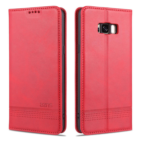 Samsung Galaxy S8+ AZNS Magnetic Calf Texture Horizontal Flip Leather Case with Card Slots & Holder & Wallet(Red)
