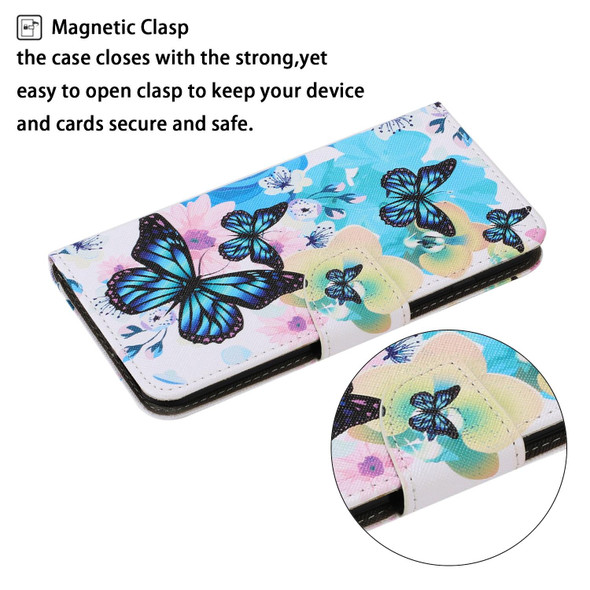 Samsung Galaxy S20 FE 5G / S20 Lite Coloured Drawing Pattern Horizontal Flip PU Leather Case with Holder & Card Slots & Wallet & Lanyard(Purple Butterfly)